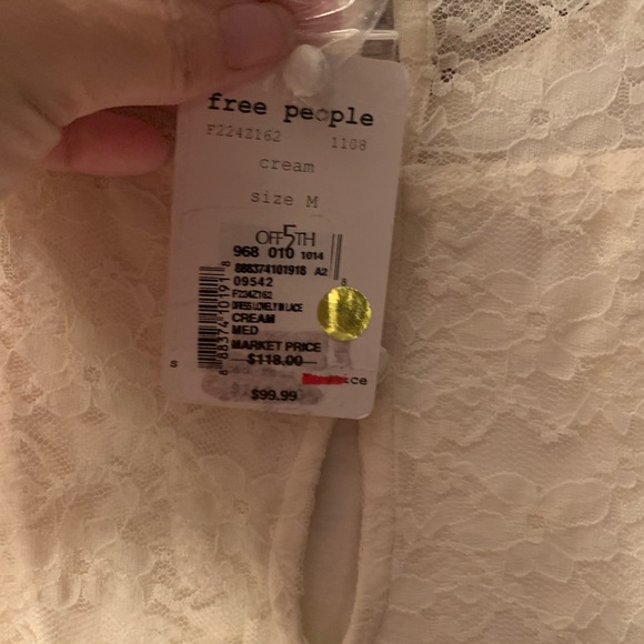 NWT FREE PEOPLE Lovely in Lace Bodycon Dress Cream - M - Picture 8 of 10